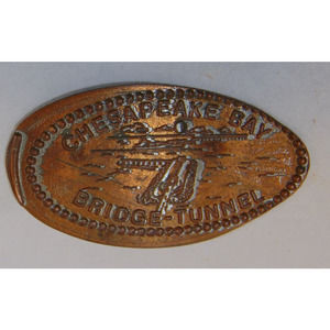 Chesapeake Bay Bridge Tunnel Elongated Press Penny Flattened Cent VTG Rare Find
